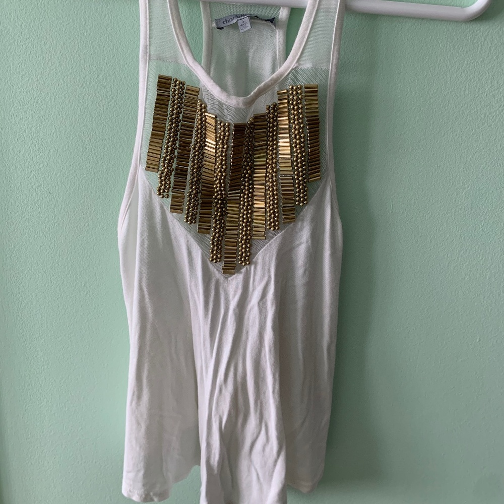 white tank top